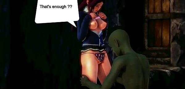 trendsCute girl hentai having sex with a green goblin man in hot animated manga video with gameplay 3d hentai